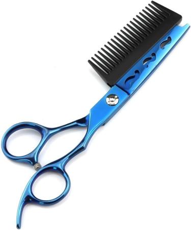 Hair Cutting Scissors 6 Inch Professional JP440c Steel Hollow Blue 2 in 1 Cut Hair Scissors with Comb Haircut Barber Cutting Shears Hairdresser Scissors - Buy Online on GoSupps.com
