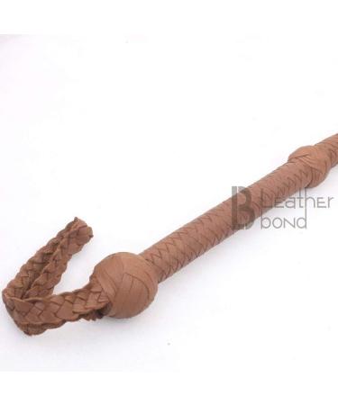 9ft 8 Plait Natural Tan Brown Leather Bullwhip | Indiana Jones Style Cowhide Whip - Buy Online on GoSupps.com