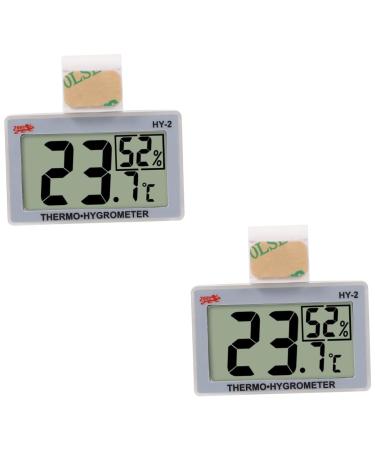 MIPCASE 2 piece of temperature moisture meter measuring device reptile tank hygrometer reptile refrigerator for home fridge home hygrometer whitex2stk 5.5x5x1.5cmx2pcs