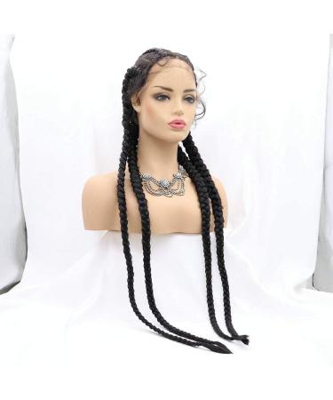 Rainahair Braided Top Wig for Black Women - 4x Shot Braids Black Color Heat-Resistant Fiber 81.3 cm - Perfect for Drag Queens - Buy Online on GoSupps.com