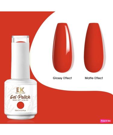 EK Nail Gel Polish 15ml Soft to touch) UV/LED Soak-Off Nail Art Manicure Pedicure for Professional Salon & Home Use - Long Lasting & Easy to Apply (Red) - Buy Online on GoSupps.com