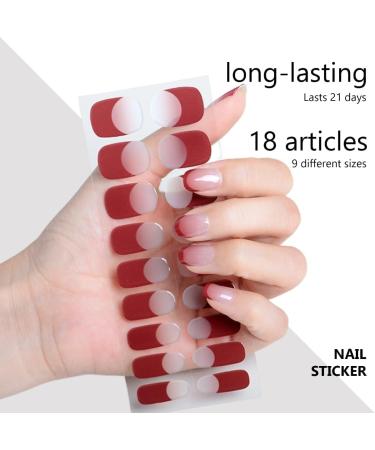 Semi Cured Gel Nails Stickers Full Wrap Nails Polish Strips French Style Gel Nail Strips Gradient Nail Wraps for Women JK333 - Buy Online on GoSupps.com