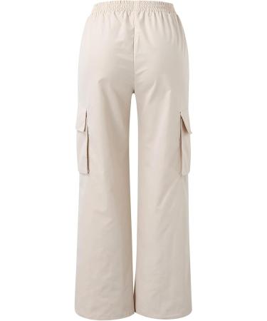 Shop Y2K Women s Parachute Cargo Pants | Vintage 90s Streetwear | Baggy Track Pants in Beige XL - Buy Online on GoSupps.com