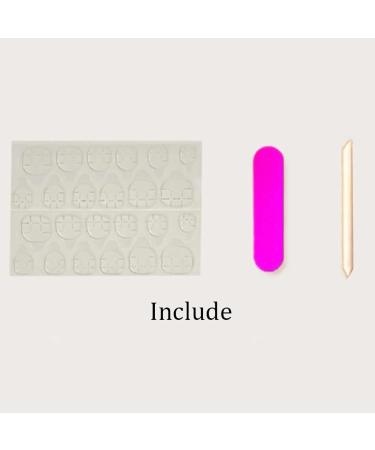 24 Pieces Short French Pearl Artificial Nails With 1 Gel And 1 Nail File For Women Mother Girlfriend Valentine's Day Gift - Buy Online on GoSupps.com