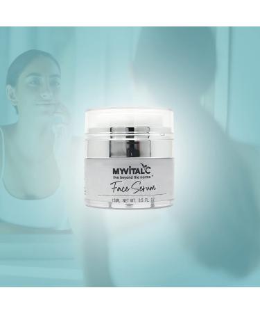 MyVitalC Facial Serum for Skin - Made with Fruit Extracts - Aloe Leaf Juice for Sunburns - Organic Serum For All Skin Types - Glycerin to Retain Skin Moisture - 15 ML - 0.5 FL OZ - Buy Online on GoSupps.com