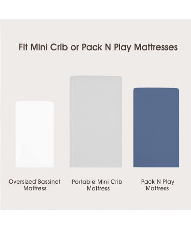 David's Kids Comfy Mini Crib Sheets Set  3 Pack Silky Pack N Play Sheets for Baby Boys Girls Universal Fit for Pack N Play  Playard and Mini Crib Mattresses  White & Light Grey & Navy Blue White&light Grey&navy Blue Mini Crib Sheets - Buy Online on GoSupps.com