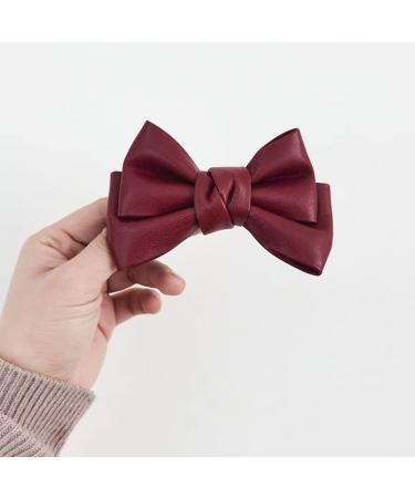 4-Piece Handmade PU Leather Hair Bow Clip Set for Women - Bow Alligator Clips Hair Barrettes - Buy Online on GoSupps.com
