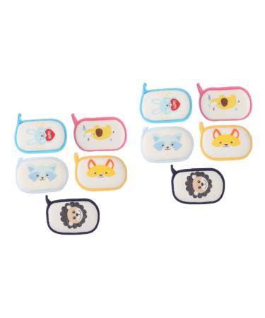minkissy Cartoon Pattern Bath Sponge 10 Pcs Bath Ball Bath Sponge Take a Bath Baby Puffs Polyester Water Absorption Sponge 1 Count (Pack of 1)
