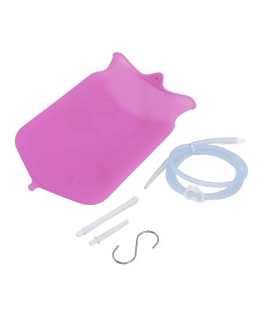 2L enema bag kit portable intestinal bag kit for at home silicone-explanatory care products for intestinal cleaning for men and women (purple)