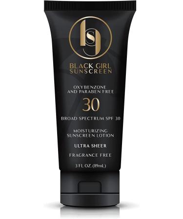 BlackGirlSunscreen SPF 30 Sunscreen - Made by Women of Color with Natural Ingredients and Formulated for People of Color No Synthetic Fragrance and Cruelty Free - 3 FL OZ White