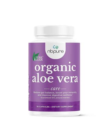nbpure Organic Aloe Vera, Restore Gut Balance, Immunity Support and Digestive Wellness 30, Vegan Capsules