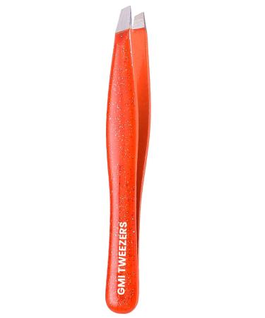 Eyebrow Tweezers - 1 Pc Professional Stainless Steel Tweezer for Facial Hair Removal- Eyebrow Tweezers for Women and Men - Professional eye brow twizzers and trimmer. (Orange)