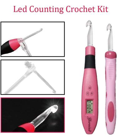 Yarniss Light Up Crochet Hooks Set - 17 Sizes with Stitch & Row Counter - Buy Online on GoSupps.com