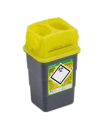 Lyall Willis Sharps Bin 1L Grey - Yellow Lid (1) - Buy Online on GoSupps.com