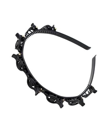 Double Layer Headband - Thin Headband With Clips Double Bangs Hairstyle Hairpin For Curly Straight Thick Hair
