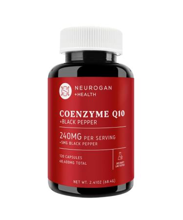 Neurogan CoQ10 Supplement - 200mg Coenzyme Q10 with Black Pepper | 68 400mg Total - for Heart & Cellular Vitality - Made in USA - 120 Capsules - 4 Month Supply