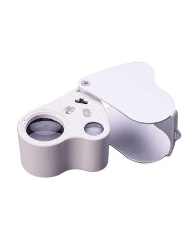Portable Magnifier 30 x 60x LED Twins Jewelery Magnifier High Jewelery Antiques Appraisal Magnifier Made in China
