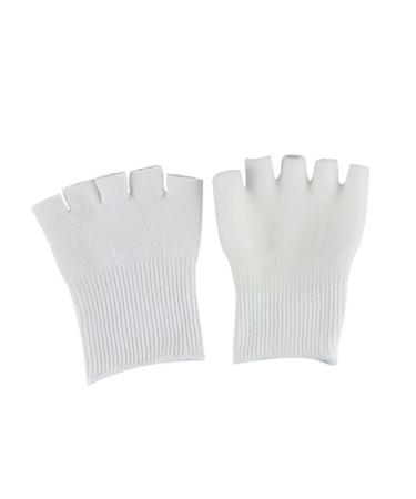 Beatifufu 1 Pair Moisturizing Gel Socks Bunion Splints Pad Five Toe Gel Socks Gel Socks for Feet Foot Spa Socks Thumb Bunion Corrector Silicone Socks Moisturising White Heel Nursing Supplies