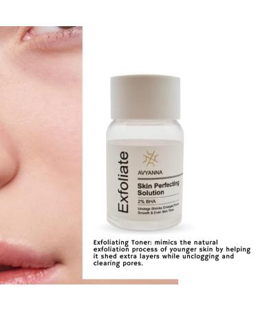 AVYANNA 2% BHA Skin Perfecting Solution - Exfoliating Liquid with Salicylic Acid Niacinamide & Green Tea for Visible Pore Reduction Anti-Aging & Skin Smoothness - Day & Night Care - Buy Online on GoSupps.com