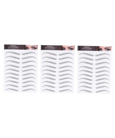 Healeved 9 Sheets Waterproof Eyebrow Stickers Brow Black Mens Sticking Stuffers Peel off Transfer Stickers 21x15cmx3pcs Black 1x3pcs