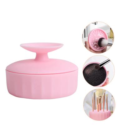 Abaodam Makeup Brush Cleaning Box | Silicone Brush Cleaner & Pad | Compact 7.9x5.25x4.9CM | Pink - Best eCommerce for International Shipping - Buy Online on GoSupps.com