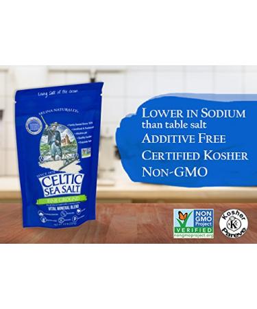 Fine Ground Celtic Sea Salt 8 oz - Resealable Bag - Pure and Natural Sea Salt - Buy Online on GoSupps.com