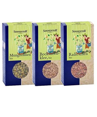 Sonnentor ORGANIC sprout set: Mung beans (120 g) + fenugreek (120 g) + radishes (120 g) - AT-BIO-301