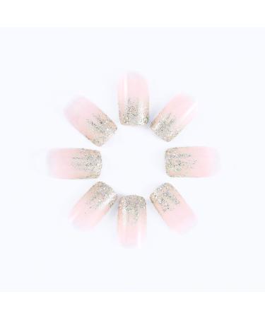 Brishow Coffin Artificial Fingernails - Short Pink Acrylic Nails for Women & Girls - 24 Pieces - Easy Stick-On - Buy Online on GoSupps.com
