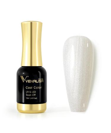 VENALISA Silver Gel Nail Polish 1Pcs Pearly Silver Color Gel Polish Nail Polish Gel High Gloss Soak Off Gel Nail French Nail Manicure Salon DIY