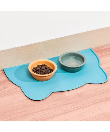 Buy Womlex Non-Slip Dog & Cat Bowl Pad - Waterproof Silicone Feed Mat | Cat & Dog Bowl Underlay | Light Blue 44x25cm - Buy Online on GoSupps.com