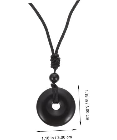 Oatipho Obsidian Necklace with Safety Buckle | Portable Crystal Pendant for Festivals | Unique 3x3x1cm Accessories - Buy Online on GoSupps.com
