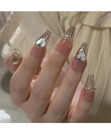 Temperament Enhancement Nail Patch Hand-Worn Nail Medium and Long Nail Light Luxury Love Online Celebrity high Sense Detachable Fake Nails Piece (10-Piece Pack) (Size : S) Small - Buy Online on GoSupps.com