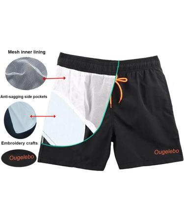 Ougelebo Men's Swim Trunks - Quick-Drying Beach Shorts with Mesh Lining | XXL Peacock Blue - International Shipping Available - Buy Online on GoSupps.com