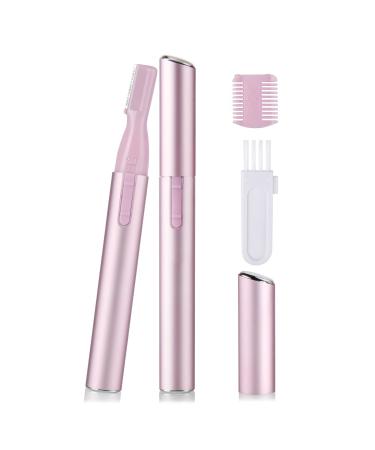 ACWOO Eyebrow Hair Removal for Women Men Upgraded Mini Portable Eyebrow Trimmer Painless Face Hair Shaver Electric Eyebrow Razor for Brows Face Cheek Lips Peach Fuzz Pink
