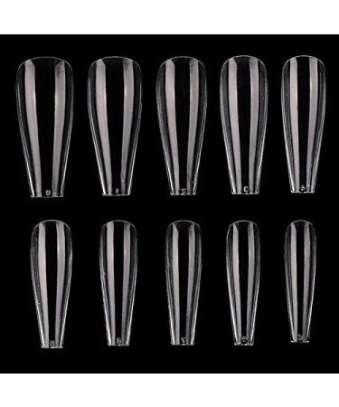 Ballerina Fullsize Clear Artificial Nail Tips - 500 Pieces for Perfect Nail Designs | International Shipping Available - Buy Online on GoSupps.com