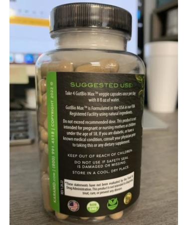 KaraMD GutBio Max Fiber Supplement with Digestive Enzymes, Prebiotics, Postbiotics & Probiotics - 30 Servings (120 Capsules) - Buy Online on GoSupps.com