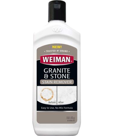 Weiman Granite & Stone Stain Remover- 10 Ounce - Stain Remover for Food Coffee Red Wine Ink Mildew Oil Stains