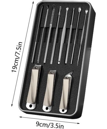 Nail Scissors Manicure Set Nail Clippers Tools Household Ear Spoon Nail Cutters Kit for Manicure Tools for Everyday use Toenail Clippers Black - Buy Online on GoSupps.com