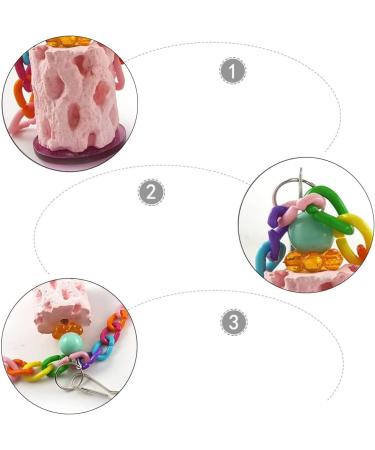 PengLAI 2 Pcs Parrot Chew Toy Bird Beak Calcium Stone Hanging Chew Toy for Parrot Macaw African Grey Parrot Cockatiel (Random Color) - Buy Online on GoSupps.com