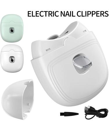 Electric Nail Clipper with USB Charging Cordless Design for Safety and Convenience LED Light and Cleaning Brush Included One-Touch Operation for Teens Adults and Kids (White) - Buy Online on GoSupps.com