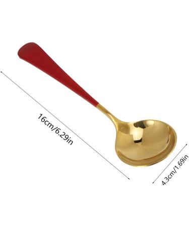 Soup Spoons Stainless Steel Tablespoons with 6 Colors 5 Pieces of Kitchen Dinner Dessert Scoops Set for Tea Dessert Salt Sugar(Red) - Buy Online on GoSupps.com