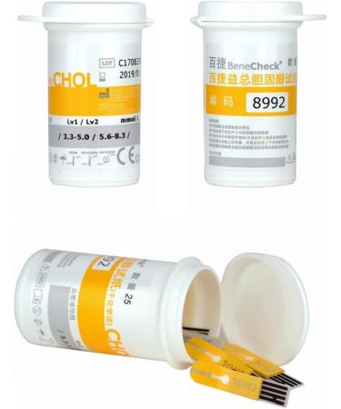 25 pcs/Bottle BeneCheck BKM13-1 CHOL Cholesterol Strips - Buy Online on GoSupps.com