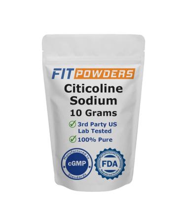 Citicoline CDP Choline Powder 10g by FitPowders 100% Pure with Scoop, Cognitive Supplement for Memory and Learning (10 Grams) 0.035 Ounce (Pack of 1)