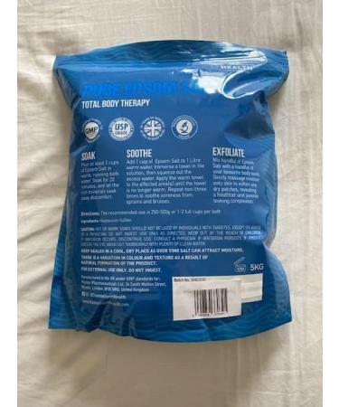 Pure Epsom Salts | Magnesium Sulphate Bath Salt | 5kg Pack | Soothing and Relaxing - Buy Online on GoSupps.com