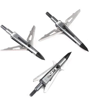 JIANZD 3 Blades Hunting Broadhead 100 Grain Arrow Heads - 6Pcs Silvery Kill-B Compatible with Traditional & Compound Bows - Buy Online on GoSupps.com