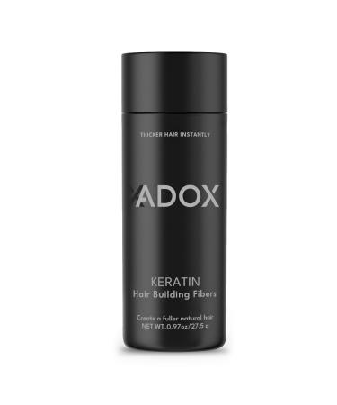 ADOX Black Hair Fibre Powder | 27.5gr XL Size | Wind Rain and Sweat-Resistant Formula for Long-Lasting Wear | Suitable for Both Men and Women | Black