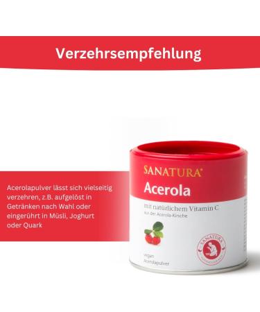  Sanatura Sanatura Acerola 100 g Acerola Powder Natural Vitamin C Highly Dosed Cherry Acerola Easy to Use Very Economical V - Buy Online on GoSupps.com