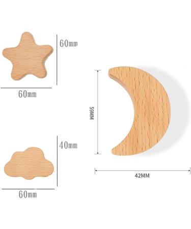 Buy Boolsfmam 6-Piece Animal Wood Cabinet Knob Set - Stars Moon & Clouds | Unique Children's Drawer Knobs | International Shipping Available - Buy Online on GoSupps.com