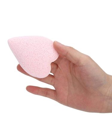 Hydrophilic Face Wash Pads | 5pcs Heart Shaped Light Pink Sponges for Women & Girls - Gentle Cleansing - Buy Online on GoSupps.com