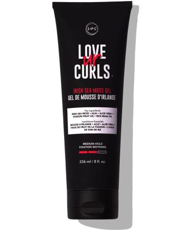 LUS Brands Irish Sea Moss Gel for Hydrated, Defined Curls, Waves & Coils: Curl-Activating, Medium-Hold Styling Sea Moss Gel, Acai, and Passion Fruit & Rice Bran Oil - Vegan, Cruelty-Free - LUS Brands